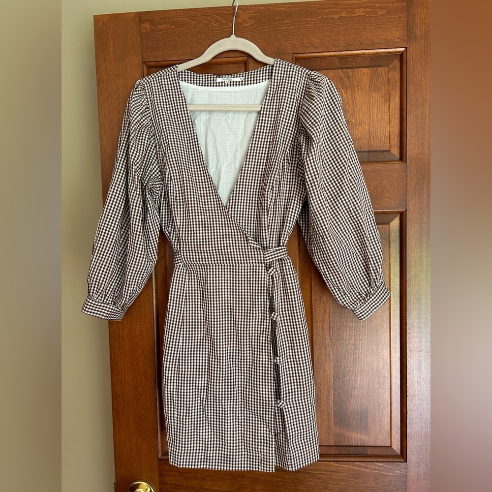 Tularosa Brown Gingham Dress